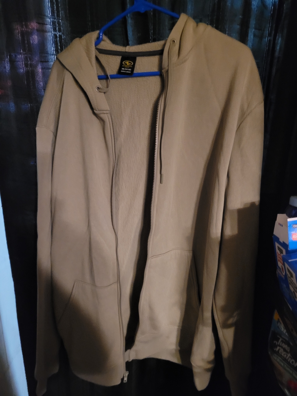 Athletic Works Tan Full-Zip Hooded Jacket